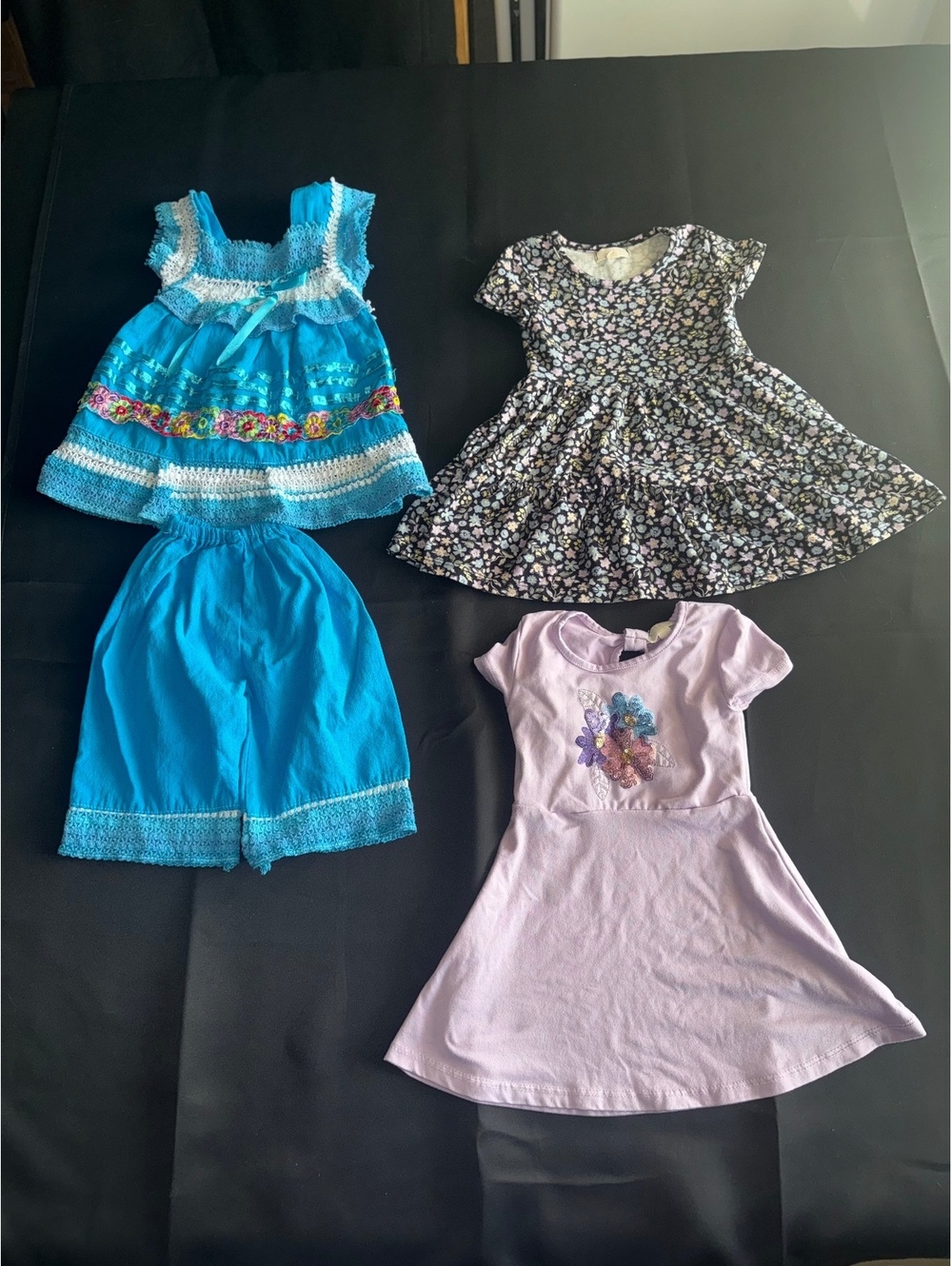 Cherokee Girls 3-Piece Dress and Shorts Set Size 4 Purple &